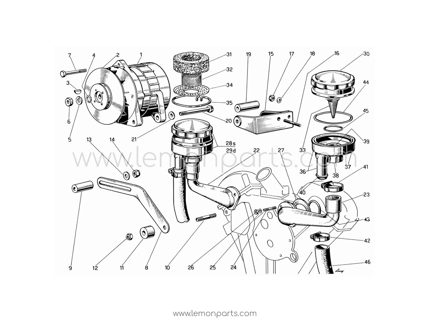 330 GT 2+2 - 015 - Generator and engine breathers