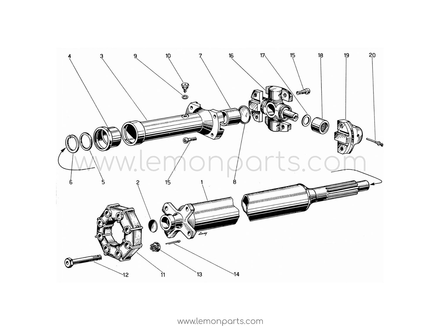 330 GT 2+2 - 023 - Transmission shaft