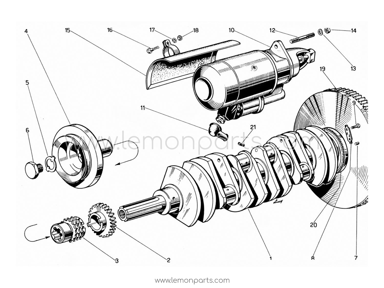 330 GT 2+2 - 003 - Crankshaft and starter